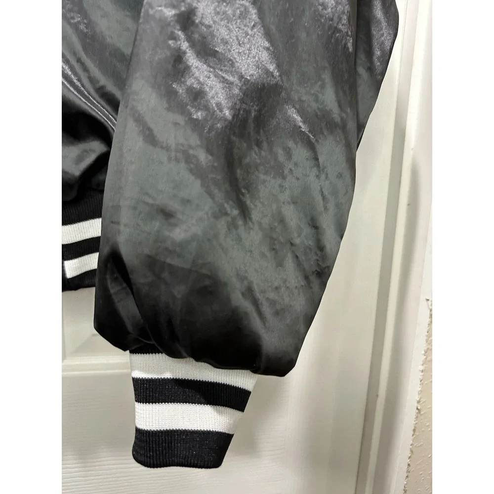 Vintage‎ MCI Women's Small Satin Bomber Jacket Retro Pla-Jaq By Dunbrooke